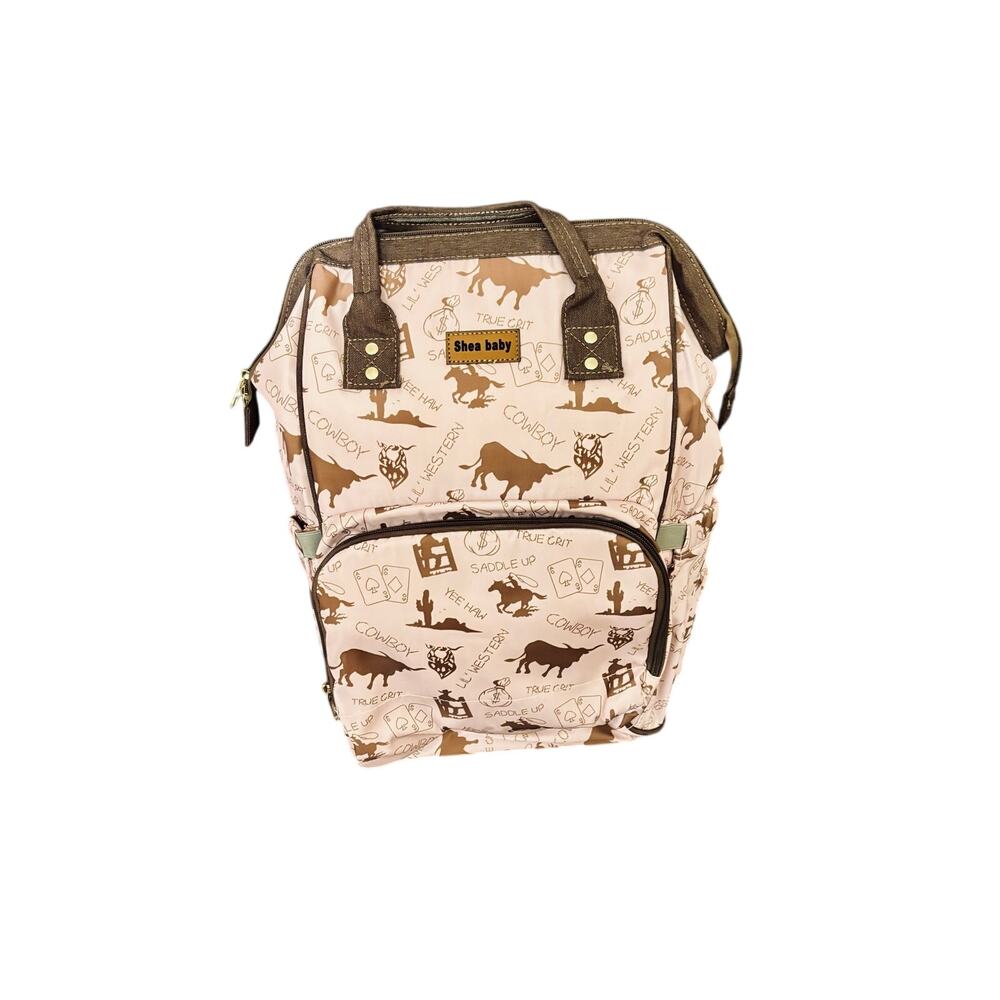 Shea Baby Light pink Wild West Western Cowboy Cowgirl Baby diaper bag backpack